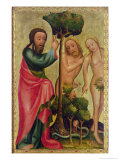God the Father Punishes Adam and Eve, Detail from the Grabow Altarpiece, 1379-83 reproduction procédé giclée par Master Bertram of Minden 