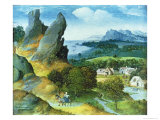 Landscape with the Flight Into Egypt reproduction procédé giclée par Joachim Patinir