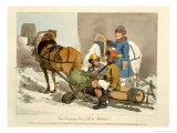 Fins Bringing Live Fish to Market, Etched by the Artist, Published 1804 Reproduction procédé giclée par John Augustus Atkinson