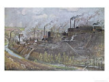 Forges and Steelworks at Freiberg, Saxony Giclee Print by Eugen Felix Prosper Bracht