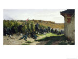 The Tirailleurs de La Seine at the Battle of Rueil-Malmaison, 21st October 1870, 1875 Giclee-trykk av Etienne Prosper Berne-bellecour The Tirailleurs de La Seine at the Battle of Rueil-Malmaison, 21st October 1870, 1875 Giclee-trykk av Etienne Prosper Berne-bellecour