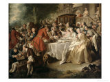The Hunt Lunch, Detail of the Diners, 1737 Giclee Print by Jean Francois de Troy