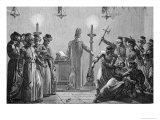 Ritual Murder Committed by the Danites, Drawn by David and Engraved by A. Gusmand Giclee-trykk av Hippolyte Leon Benett
