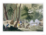 Papu Tribe on the Isle of Rawak, Plate 20, Le Costume Ancien et Moderne, c.1820-30 Giclee-trykk av G. Bramati Papu Tribe on the Isle of Rawak, Plate 20, Le Costume Ancien et Moderne, c.1820-30 Giclee-trykk av G. Bramati