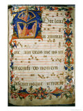 Graduale No.5 Historiated Initial A Depicting King David and God the Father Giclee Print by Rossello Franchi