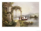 The Lake, Trentham Hall Gardens, from The Gardens of England, Published 1857 Giclee Print by E. Adveno Brooke