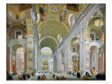Interior of St. Peter's, Rome, c.1754 Giclee Print by Giovanni Paolo Pannini