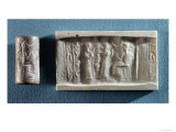 Cylinder Seal Depicting an Evocation to the Cult of Elam Giclee Print by Elamite 
