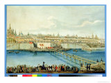 Laying of the Moskvoretsky Bridge in Moscow, 1830 Giclee Print by Charles De Hampeln