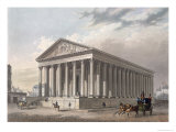 Exterior View of the Madeleine, Paris Giclee-trykk av Philippe Benoist Exterior View of the Madeleine, Paris Giclee-trykk av Philippe Benoist
