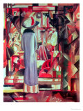Woman in Front of a Large Illuminated Window reproduction procédé giclée par Auguste Macke