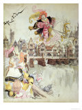 Gargantua, Illustration from the Complete Works of Francois Rabelais Giclee Print by Albert Robida