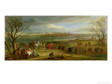 View of the Siege of Dole, 14th February 1668, After 1668 reproduction procédé giclée par Adam Frans van der Meulen