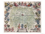 Map of Frankfurt and the Surrounding Area, from Nova Hanc Territori Francofurtensis Tabulum, 1649 Giclee Print by Joan Blaeu