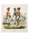 Sepoys, from L'Inde Francaise by M.E. Burnouf, Engraved by Marlet and Cie, Published 1827-35 Giclee Print by Weber 