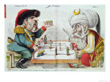 Turkey and Russia Playing a Game of Strategy, from Le Perroquet, 1877 Lámina giclée Turkey and Russia Playing a Game of Strategy, from Le Perroquet, 1877 Lámina giclée