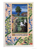 Martha and Mary Telling Jesus of the Death of Lazarus, Book of Hours of Louis D'Orleans, 1469 Giclee Print by Jean Colombe