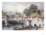 Ancient Bridge over the River at Chapro, c.1850 reproduction procédé giclée par Thomas Allom