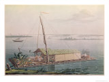 Raft, Guayaquil River, Voyages Aux Regions Equinoxiales du Nouveau Continent Giclee Print by Pierre Antoine Marchais