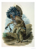Medicine Man of the Mandan Tribe in the Costume of the Dog Dance, 1834 Giclee Print by Karl Bodmer