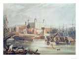 View of the Tower of London, Engraved by Daniel Havell Giclee Print by John Gendall