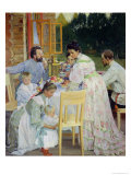 On the Terrace, 1906 Giclee Print by B. M. Kustodiev
