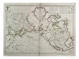 Map of the New Discoveries to the North of the South Seas, 1750 Giclee Print by Guillaume Delisle