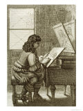 Artist Copying Onto an Engraving Plate, Printed 1737 Giclee-trykk av Abraham Bosse Artist Copying Onto an Engraving Plate, Printed 1737 Giclee-trykk av Abraham Bosse