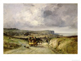 Arrival of a Stagecoach at Treport, 1878 Reproduction procédé giclée par Jules Achille Noel