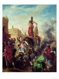 Olinda and Sophronia on the Pyre, from Gerusalemme Liberata by Torquato Tasso Giclee Print by Eugene Delacroix