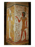 Pillar Depicting Osiris and Priest Wearing Panther Skin, from the Tomb of Nefertari, New Kingdom Giclee Print by Egyptian 19th Dynasty 