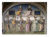 Lunette of Fortune and Temperance, from the Sala Dell'Udienza, 1496-1500 Giclee Print by Pietro Perugino