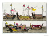 Chinese Ships, Le Costume Ancien et Moderne, c.1820-30 Giclee Print by Giovanni Bigatti