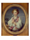 Young Boy with a Basket of Flowers Giclee Print by Jean-Baptiste Greuze