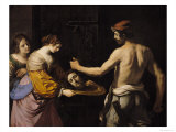 Salome Receiving the Head of St. John the Baptist, 1637 Lámina giclée por Guercino