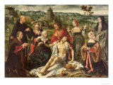 The Lamentation of Christ, Central Panel from an Altarpiece reproduction procédé giclée par Joos Van Cleve