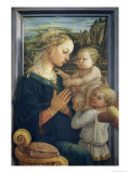 Madonna and Child with Angels, c.1455 Giclée-tryk af Fra Filippo Lippi