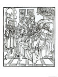 Surgeon and Assistants Visit a Badly Wounded Man, Das Buch Der Cirugia, c.1497 Giclee Print by Hieronymus Brunschwig