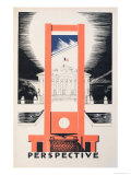 Perspective, the Guillotine Facing the National Assembly, Parlons Francais by Paul Iribe Giclee Print by Paul Iribe