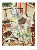 Detail from a Vase Depicting Artisans Giclee Print by Ming Dynasty Chinese School