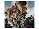 The Ceremony of the Golden Spike on 10th May, 1869 Giclee Print by Dean Cornwell