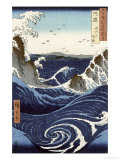 View of the Naruto Whirlpools at Awa, from the Series Rokuju-Yoshu Meisho Zue Giclee Print by Ando Hiroshige