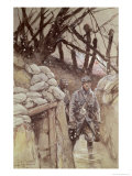 Infantrymen in a Trench, Notre-Dame de Lorette, 1915 reproduction procédé giclée par Francois Flameng