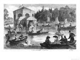 View of the Pond of the Court at Fontainebleau, Engraved by Charles Maurand Giclee Print by Ange-Louis Janet