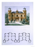 Small Country House Near Paris, Engraved by Walter, Plate 7, Architecture Pittoresque et Moderne Giclee Print by Andre Marty