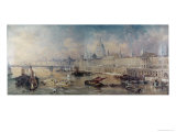 Design For the Thames Embankment, View Looking Upstream reproduction procédé giclée par Thomas Allom