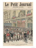 The Start of the Road Race from Paris to Belfort, from Le Petit Journal, 18th June 1892 Giclee Print by Henri Meyer