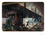 Zinc Production at the Vieille Montagne Factory, Saone-Et-Loire, c.1860 Giclee-trykk av Ignace Francois Bonhomme Zinc Production at the Vieille Montagne Factory, Saone-Et-Loire, c.1860 Giclee-trykk av Ignace Francois Bonhomme