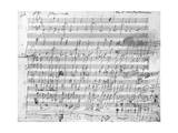 Autograph Score Sheet For the 10th Bagatelle Opus 119 Giclee Print by Ludwig Van Beethoven
