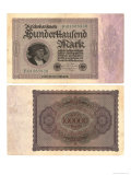 Hundred Thousand Mark Banknote, 1923 Giclee Print